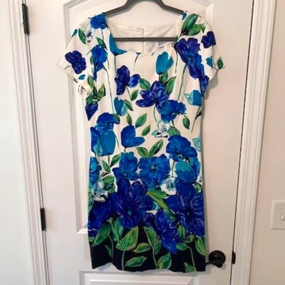 Jessica Howard Dresses & Skirts - Jessica Howard Dress Womens Sz 10 Cream Blue Floral Midi